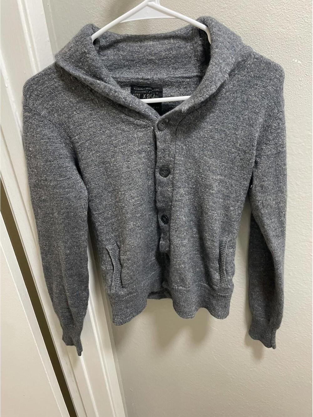 ALL SAINTS Spitalfields Sweater Gray Linen Wool Alpaca XS